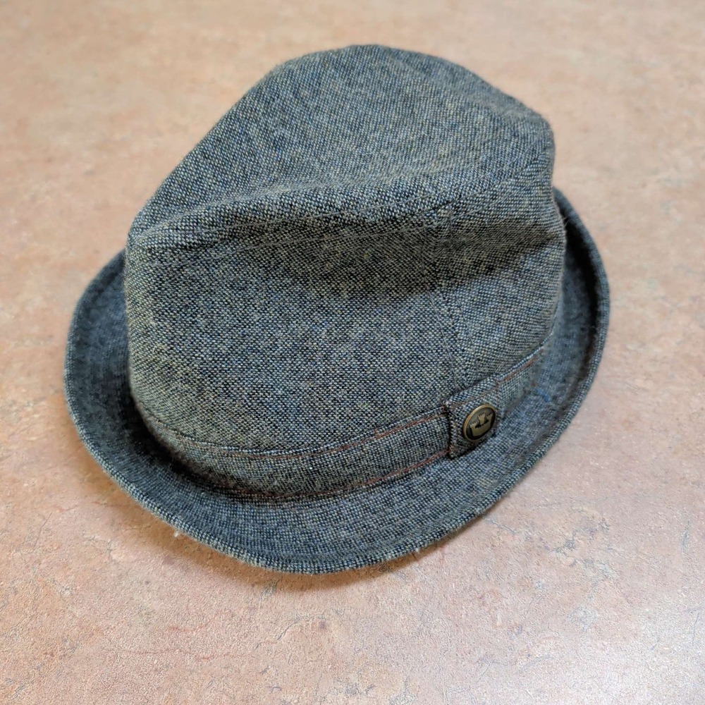 Goorin Bros Fedora Hat Mens Large Gray Wool Blend Tweed Trilby Pinched Crown